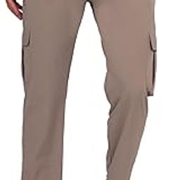 Men's Beige 6-Pocket Button Closure Cargo Track Pants | Casual Stretchable Slim Fit Trousers-image-82