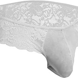 Men's Bikini Briefs Underwear I Solid Lace, Half Coverage-image-7
