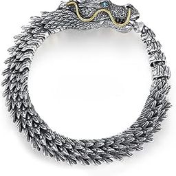 21cm Silver Bracelet for Men, Vintage Dragon Mens Bracelet, Gold Titanium Steel Dragon Men Bracelet for Men Gift Jewelry - Waterproof, Rust-Proof-image-52