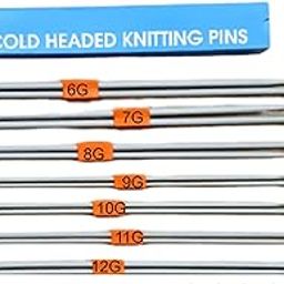 Artonezt Lightweight Single Point Knob Aluminium Knitting Pins/Knitting Needles (Grey, Size No. 6 to 12, Length 25cm) Along with Wool Sewing Needles (Set of 3) DIY Crafts Knitting Needlework-picture-19