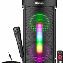 TRONICA Cyclone 4� Double Woofer 40W Multi-Media Bluetooth Party Speaker with Wired Mic for Karaoke, 1800 MAH Battery, Digital Display,RGB Lights, USB, SD Card, FM Radio,Auto TWS Function & Remote-image-92