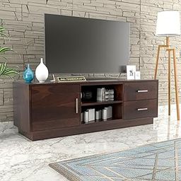 JAMWAY FURNITURE Sheesham Wood Sideboard TV Unit for Living Room | Free Standing TV Cabinet with 2 Drawers, 1 Door & 2 Shelves Storage - Accommodates up to 55-Inch TV (Noah, Walnut Finish)-image-126