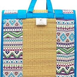 Home Tex Life Kora Grass Paai Mat for Bedroom Floor | Foldable Bed with Handle| Chatai with Foam Mattress Foldable| Earthing Grounding & Large Size Mat (2 X 6 Ft,15 Mm Thickness, Africana)-60