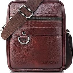 Water Resistant Multipurpose Synthetic Leather Sling Cross Body Travel Office One Side Shoulder Bag With Adjustable Strap for Men, Crossbody Mobile Messenger Bag, Corporate Gift for Men-1