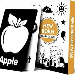 CLICKEDIN Flash Cards for New Born Baby High Contrast Flash Cards Language_Skills for Infants Mind Growth Visual Stimulation & Sensory Development for 0 to 36 Months (56 Pictures- 28 Cards)-image-59
