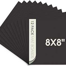 Space Art Deco, Pack of 12 8x8 Uncut Black Mat Boards, Acid Free Matte Backing Boards for Pictures, Prints, Frames, Arts-image-61