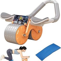 SELMEZ Ab Roller Wheel, Automatic Rebound, 2-in-1 for Abs Workout, Abdominal Fitness Wheel for Men Women, Dynamic Core Trainer, Plank Exercise Wheels with Phone Stand for Home Gym-image-1