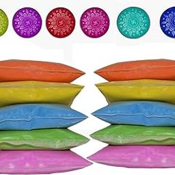 Rangoli Making Kit for Diwali Decoration Set of 10 Color Powder Pouches with Net Stencil Diwali Navratri Pongal Onam Pooja Temple Decorations.-15