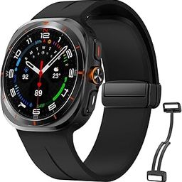 Mosmoc Compatible with Samsung Galaxy Watch Ultra Bands 47mm, Magnetic Silicone Replacement Strap for Galaxy Watch 7 Ultra Band 2024 Men Women-image-57