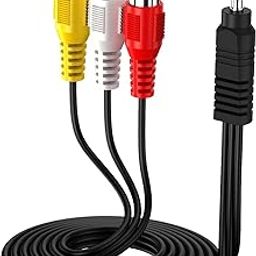 JGD PRODUCTS 3.5 mm Male to 3RCA Male Plug Stereo Audio Video AUX Cable 3 M,3.5 mm to RCA AV Camcorder Video Cable for Smartphones,MP3,Tablets,Speakers,Home Theater,Black-18