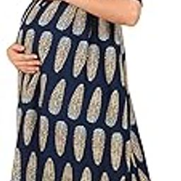 Maternity Zipless Feeding Maxi for Women | 100% Cotton Pre & Post Pregnancy Floral Printed Maxi/Nighty for Pregnant Woman | Nursing Maxis for Breastfeeding with Pockets for Mothers-40