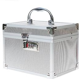 Adson Professional Beauty Women's Makeup Bag, Cosmetic Box, Vanity Case/Box, Trousseau Box, Bridal Jewellery Organiser with Mirror (Silver)-image-42