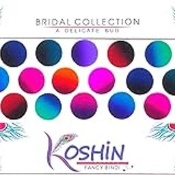 KOSHIN Multi color Double Shade Round Shape Extra Large Size (Per Bindi Diameter 14 MM) Forehead Bindi For Girls Women Ladies - Multi Color Bindi Pack 2-image-24
