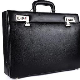Expandable Genuine Leather Briefcase for Men, Travel Office Bag with Dual Combination Lock Protection, Hand Bag for Men, Spacious Laptop Briefcase - Black-11
