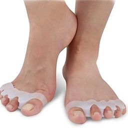 MWSLY Silicone Gel Toe Separators, Toe Spacers Bunion, Hammer Toe Corrector Pain Relief Toe Straightener Achilles Stretcher (White-1 Pair)-image-42