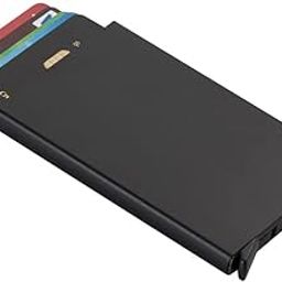 Metal RFID Protected Pop Up Credit Debit Card Holder for Men Women (6x0.9x9.5 cm, Black)-18