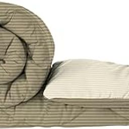 BSB HOME 220 GSM Microfiber Solid Satin Striped Comforter |Quit | Blanket Reversible Double Tone for Double Bed | Washable | Hypoallergenic Skin Friendly (90 x 100 Inch, Mouse & Beige)-image-4