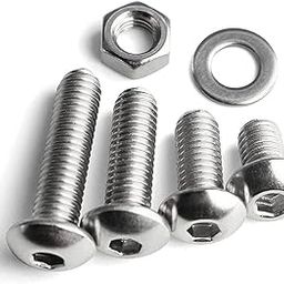 SYLIX M3 x 16mm Length Allen Button Head Screws, Stainless Steel, Bright Finish | Set of Bolt with Nut & Washer for Home, Industrial, Plumbing (25 pcs)-picture-15