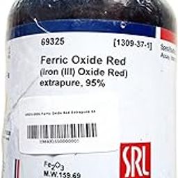 SRL Iron Oxide Red extrapure, 95%, 500gm, CAS : 1309-37-1, Molecular Formula : Fe2O3, Molecular Weight : 159.69, Storage: Room Temperature, Shelf Life: 60 Months, for laboratory and industrial use-17