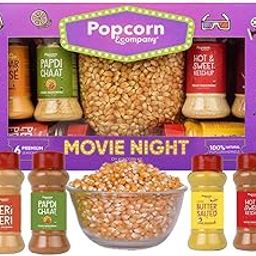 Popcorn & Company Movie Night Popcorn Kernels with 6 Seasonings (Peri Peri, Butter Salt, Butterfly Corn, Papdi Chaat, Hot Sweet & Cheddar Cheese) | Instant Popcorn Seeds - 850g | Made with Love and Care, Perfect for Movie Nights-image-51