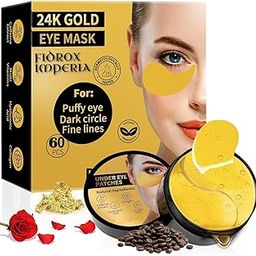 Fidrox 24K Gold Eye Masks for Dark Circles and Puffiness 60PCS, Under Eye Patches Gel Pads for Puffy Eyes Treatment w/Collagen, Caffeine, Peptides for Eye Bags Treatment, Gel Eye Mask Skincare Reducing Puffiness & Wrinkles-13