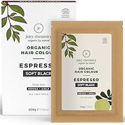 Juicy Chemistry 100% Organic Hair Colour - Espresso (Soft Black) 200 gms, Chemical-Free, Long-Lasting Grey Coverage | All Natural Semi Permanent Hair Colour, Safe for Sensitive Scalp-18