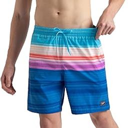 Men's 4 Way Flex Essential Printed Watershorts with Side Pockets | Water Repellent | Internal Drawcord | Wide Waistband Swimming Trunks-image-1