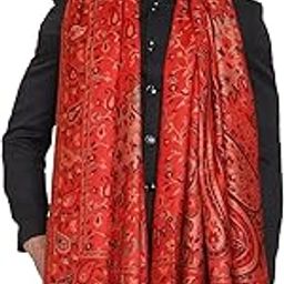 Men's Kalamkari Design Woven Acro Wool Blend Gents Shawls, Muffler, Stoles for Men [40" X 80"]-image-41