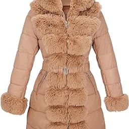Puffer Jacket Women Winter Fur Lined Coat with Long Fur Collar Hooded Cold-resistant, Warm Bubble Overcoat-image-88