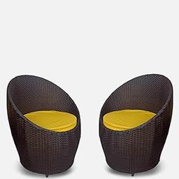 PRATHAM INDIA - Apple Patio Chair Set with Cushion for Indoor/Outdoor || Garden || Balcony Living Room Tea & Coffee Furniture Set for Home Décor (Standard, Brown & Yellow(2 Chair)-picture-15
