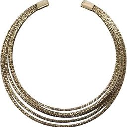 Oxidized Hasli Choker Necklace for Women Golden Multi-Layer Thin and Slim-image-90