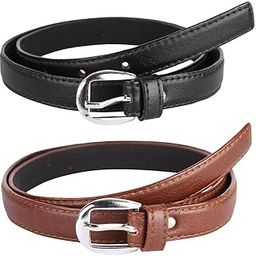 Women's Girl's PU Leather Belt Combo Pack of 2 Ladies's Girl's Belt For Jeans,Formal Casual Belts For Women Girls Belt Free Size Fit on Upto 36inch Wais-image-81