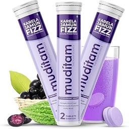 Muditam Ayurveda Karela Jamun Fizz-60 Effervescent Tablets(Karela Jamun Juice)|Helps in High Sugar Condition|Promotes Healthy Glucose Levels | Boosts Digestive Health| Ideal For 1Month-image-46