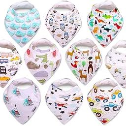 KiddyStar Double Layer Bandana Bibs - Thick, Multi Snaps, Organic Cotton - Soft & Absorbent - For Drooling, Teething, Feeding-picture-19