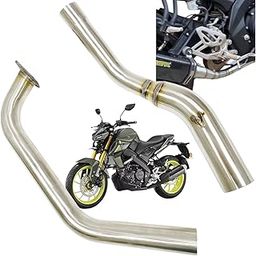 Dhe Best Bike Premium Exhaust Middle Muffler Bend Pipe Stainless Steel Suitable for Yamaha MT 15 V2 BS6-10