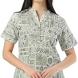 Women’s Printed Cotton Shirt – Stylish Western Half Sleeve Button Down Casual Shirt for Women-image-14