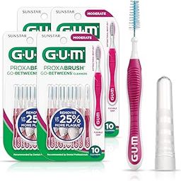 GUM Proxabrush Go-Betweens - Moderate - Interdental Brushes - Soft Bristled Dental Picks for Plaque Removal Health - Safe for Braces & Dental Devices, 10 Count (Pack of 4)-image-36