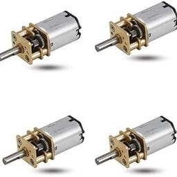 ElectroSys Pack of 4 Pcs N20 3.7V - 6V 100 RPM Micro Gear Reduction DC Motor with 30:1 Metal Gearbox For RC Car Robot Toys DIY Motor Control Electronic Hobby Kit.-8