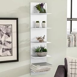 Wooden Cave Decorative Wall Shelves for Bedroom/Livingroom, Wall Mount Shelf Unit/Racks and Shelves/Wall Shelf/Book Shelf/Wall Decoration/(Finish :-White Engineered Wood)-picture-13