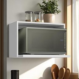 Madesa Modular Kitchen Microwave Compartment, 1 Wall Hanging Cabinet - White-image-13