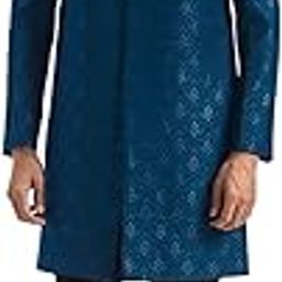Men's And Silk Blend Sherwani Set, Silk Blend Jacquard Indo Western With Pant style Pyjama for Men for Weddings & Festivals, Traditional Ethnic Wear Outfit-image-49