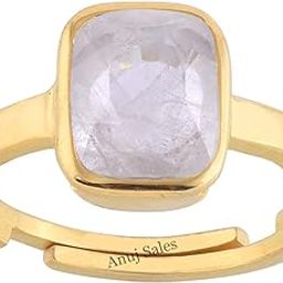 9.25 Ratti Certified Unheated Untreated Natural panchdhatu Adjaistaible Gold Ring White Sapphire Pukhraj Loose Gemstone for Women and Men-picture-17