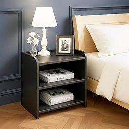Modern Wooden End Table with Storage Shelf | Side Table for Living Room |Book & Coffee Table Stand | Corner Table for Sofa | Compact Home Decor Furniture for Hall & Lounge | Bedside Table-25