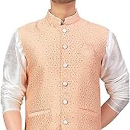 Polyester Men's Brocade Waist Length Nehru Jacket/Waist Coat (515)-picture-28