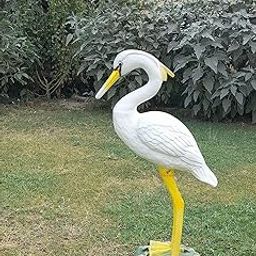 Sarus Crane Bird Figure for Garden Decoration, Bird Sculpture,Garden Statue (White Crane, Fiber)-image-52