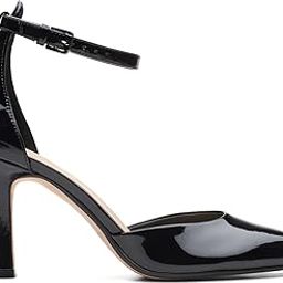 Womens Violet85 Strap Black Pat Court Shoes-image-60