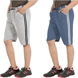 Pitto Men's Casual Athletic Shorts with Adjustable Drawstring, Dual Side Stripes, Elastic Waistband, Soft and Breathable Fabric, Perfect for Gym, Sports Pack of 2-image-14