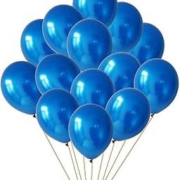 Propsicle Blue HD Metallic Balloons Pack Blue Prince Theme Boy Kids Birthday Party Decoration Anniversary Party Decoration Balloon - Packet of 50 Pcs Balloons-23