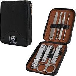 Skull Shaver Stainless Steel Manicure Set for Men, 8-Piece Nail Kit & Grooming Tools, Black-image-70