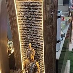 Decorative Buddha Indoor Water Fountain with LED Light – Meditation Waterfall Showpiece for Home, Office & Gift Purpose-image-44
